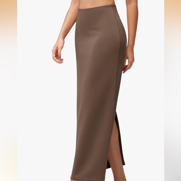 Dresses & Skirts - NWT Soft Maxi Skirt for Women, Back Slit High Waist Casual Long Pencil Skirts
